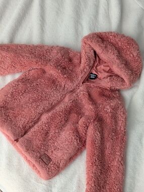 Under Armour Dusty Rose Faux-Sherpa Hooded Jacket for Kids